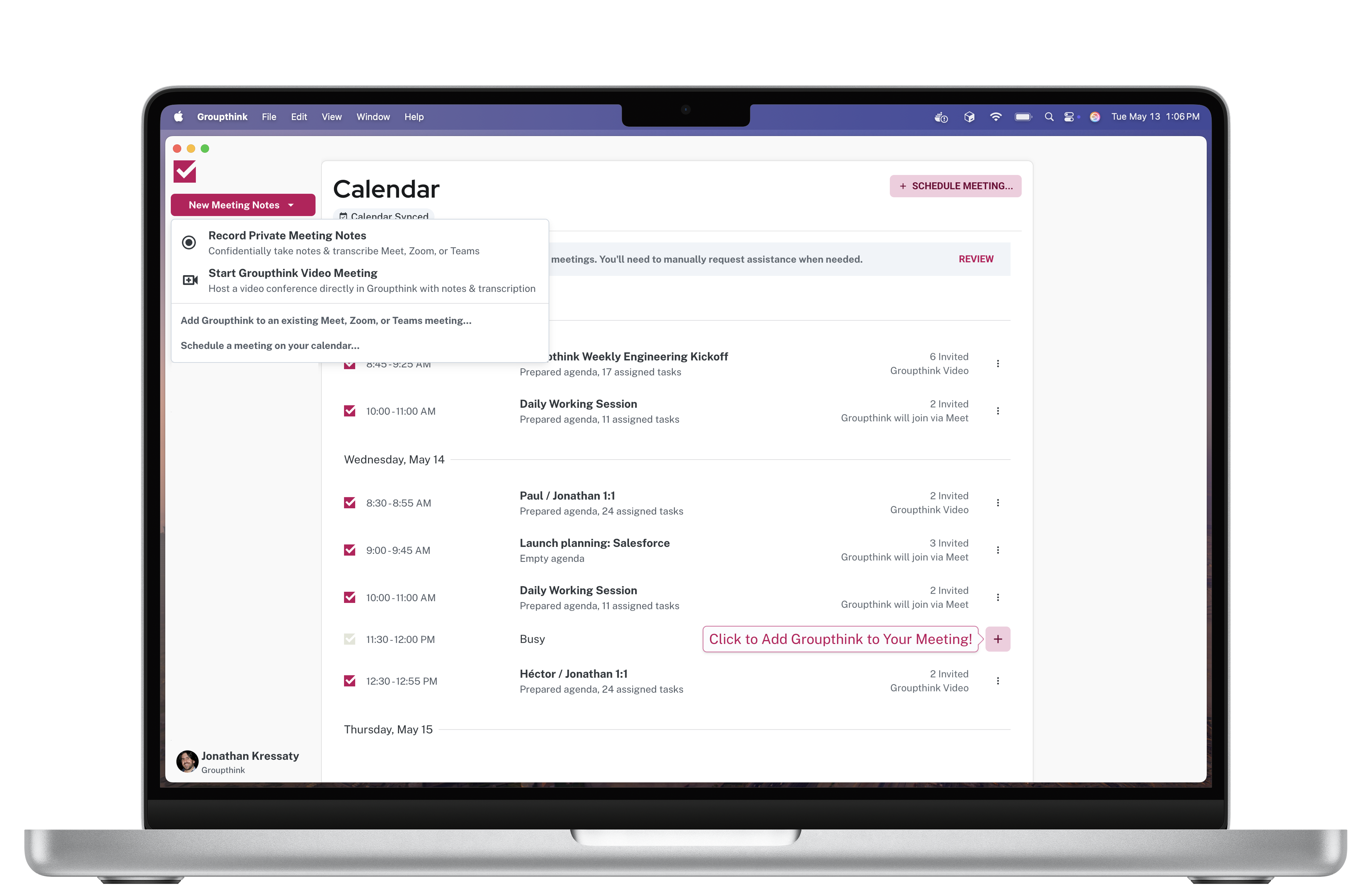 Groupthink Live Meeting Transcription